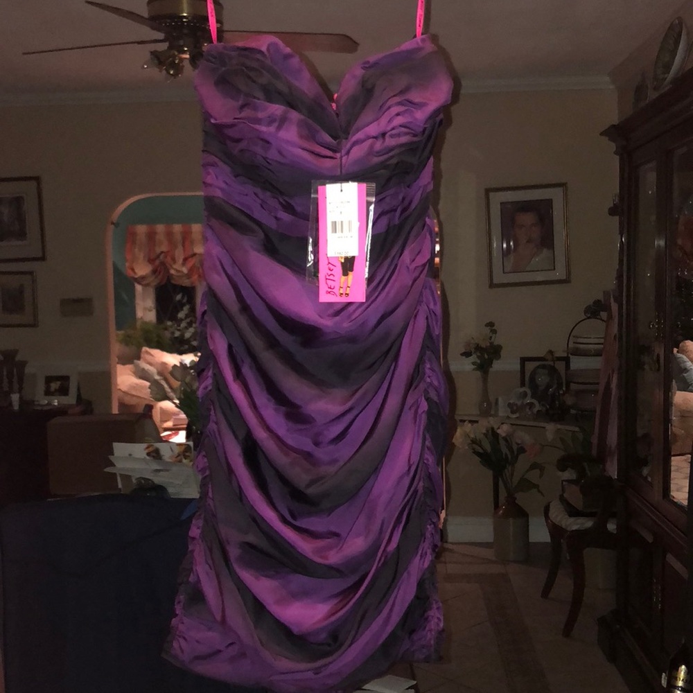 Betsey Johnson Purple Strapless Dress Size 8